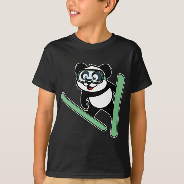 Camiseta Panda de salto de esqui (Frente)