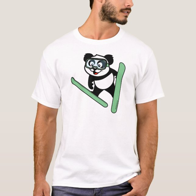 Camiseta Panda de salto de esqui (Frente)