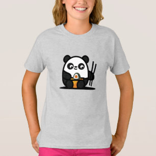 Camiseta Panda de Sushi Fofo Kawaii