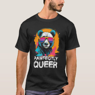 Camiseta Panda Desajeitada Com Óculos Solares Bissexuais Fl