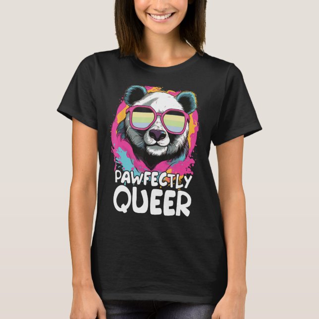 Camiseta Panda Desajeitada Com Óculos Solares Cassgender (Frente)