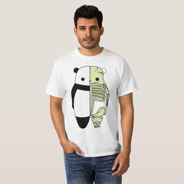 Camiseta Panda Dichotomia: Os Vivos e os Ossos (Frente Completa)