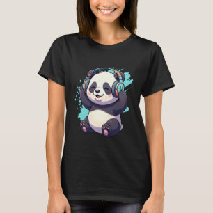 Camiseta Panda DJ Fofo com Fones de Ouvido Música EDM