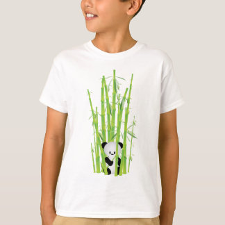 Camiseta Panda do bebê na floresta de bambu