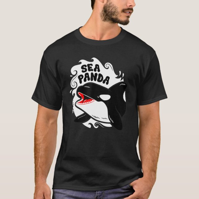 Camiseta Panda do Mar Mas Substituir Bambu Com Assassino de (Frente)