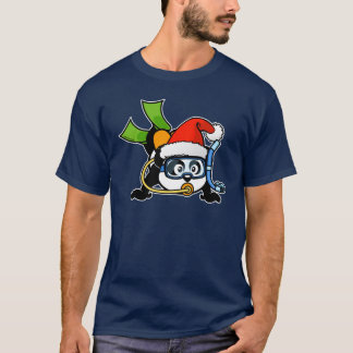 Camiseta Panda do mergulhador do papai noel