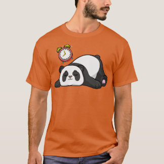Camiseta Panda dormindo com o relógio do alarme
