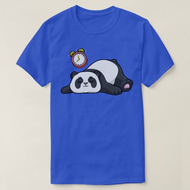 Camiseta Panda dormindo com o relógio do alarme (Frente do Design)