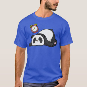 Camiseta Panda dormindo com o relógio do alarme