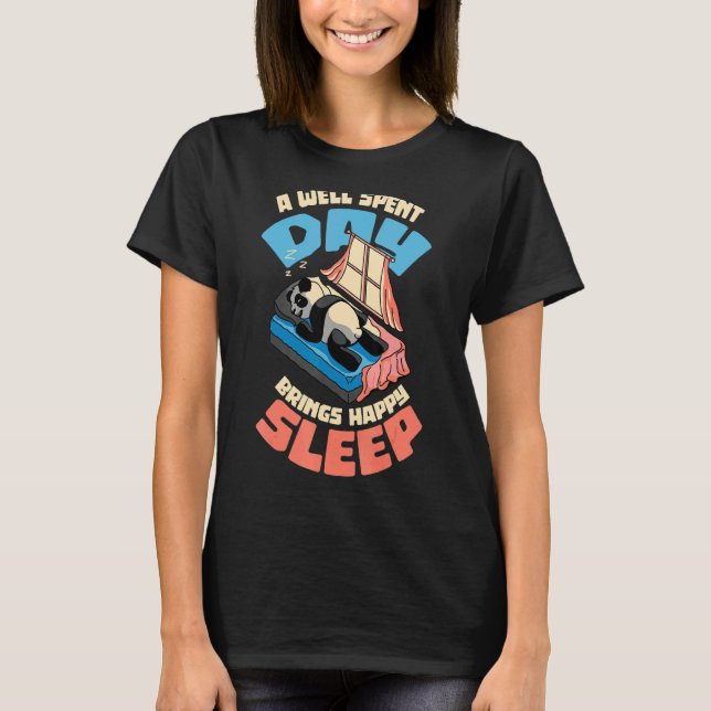 Camiseta Panda Dormindo Coma Repetir Diversão Sonora (Frente)