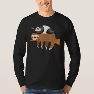 Camiseta panda dormindo na preguiça-design