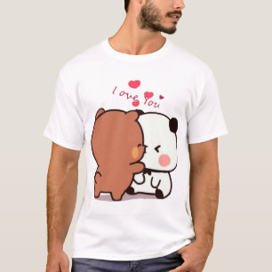 Camiseta Panda E Brownie - Casal BuBu Du De Amor Verdadeiro