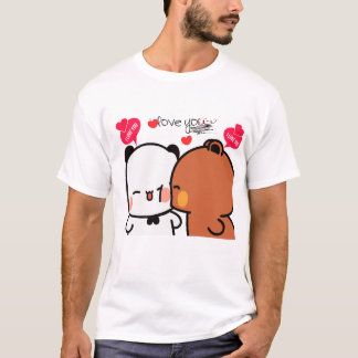 Camiseta Panda E Brownie - Casal BuBu Du De Amor Verdadeiro