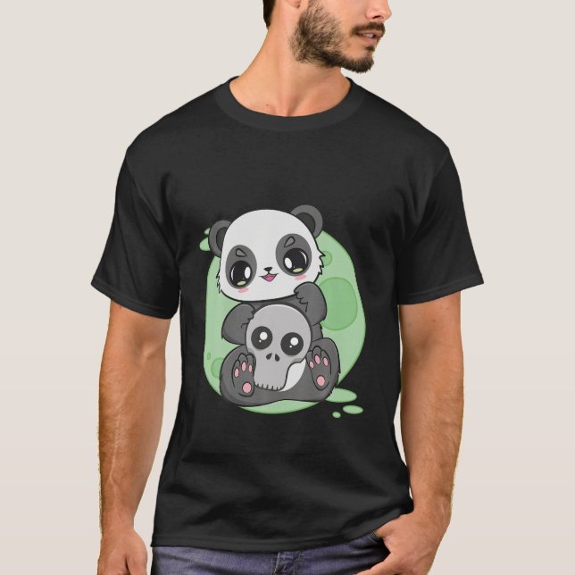 Camiseta Panda E Skeleton Anime Manga Moon Zoo (Frente)