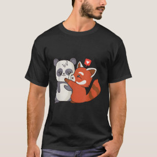 Camiseta Panda E Ted Panda Kawaii