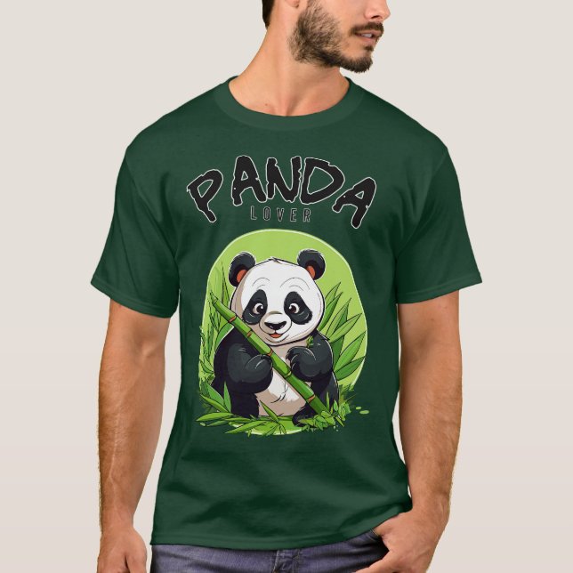 Camiseta Panda eating bamboo (Frente)