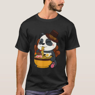 Camiseta Panda Eating Ra Thanksgiving Day Japanese Food Fal