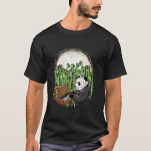 Camiseta Panda Elegante Pianista Amante da Música de Bambu