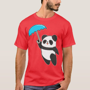 Camiseta Panda em Chuva com Guarda-chuvas 1