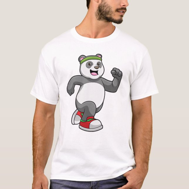 Camiseta Panda em Corrida com Banda de Cabeça (Frente)