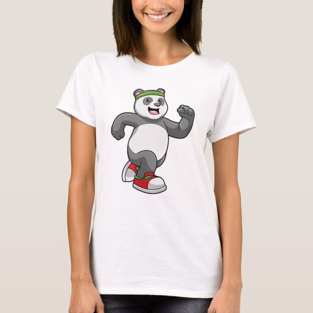 Camiseta Panda em Corrida com Banda de Cabeça (Frente)
