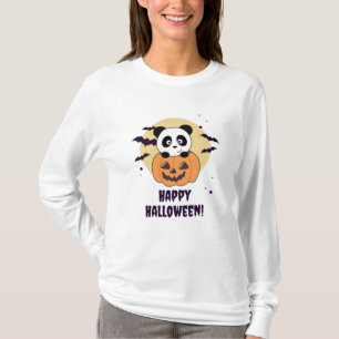 Camiseta Panda Em Pumpkin Doce Pandas Feliz Halloween