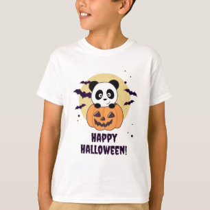 Camiseta Panda Em Pumpkin Doce Pandas Feliz Halloween