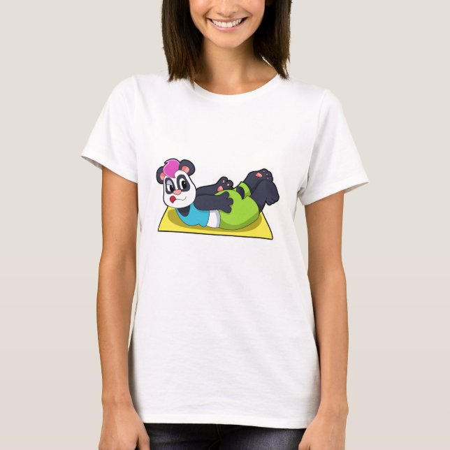 Camiseta Panda em Yoga no tapete Yoga (Frente)