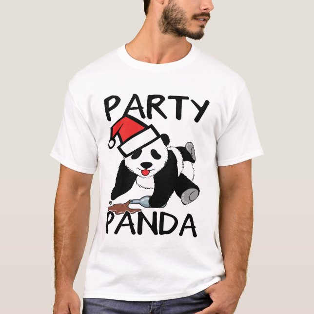 Camiseta Panda engraçada do partido do Xmas (Frente)