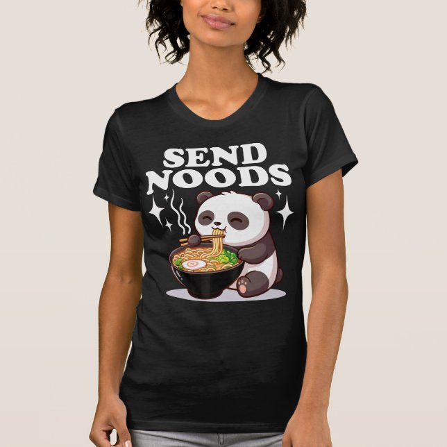 Camiseta Panda Engraçado Comendo Ramen Pun Fofo (Frente)