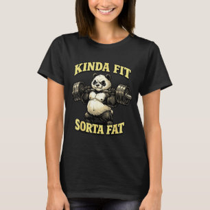 Camiseta Panda engraçado de academia_ meio em forma meio go