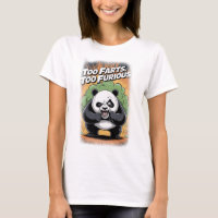 Panda engraçado fazendo peidos em preto