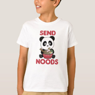 Camiseta Panda Envia Noods Ramen Cute Kawaii Noodles Pandas