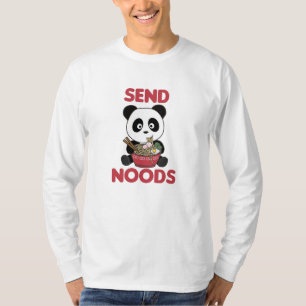Camiseta Panda Envia Noods Ramen Cute Kawaii Noodles Pandas
