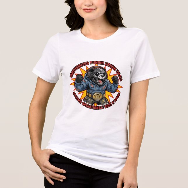 Camiseta Panda Esmaga Todos Não Autorizada Punch (Frente)