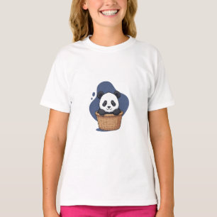Camiseta Panda Espiando da Cesta Infantil