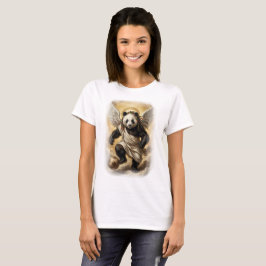 Camiseta Panda estilo renascença jogando futebol em um