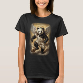 Camiseta Panda estilo renascença jogando futebol em um