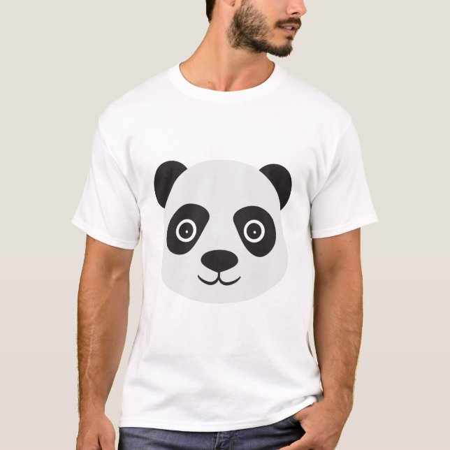 Camiseta Panda Face Black and White Bear (Frente)