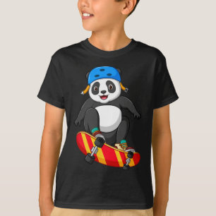 Camiseta Panda Feliz de Skate Patinete Fofo Esportivo A