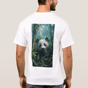 Camiseta Panda Fofa na Camisa-T da Floresta de Bambu