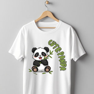 Camiseta Panda Fofo Bambu Kawaii Animal