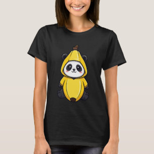 Camiseta Panda Fofo com Fantasia de Banana Animal Kawaii