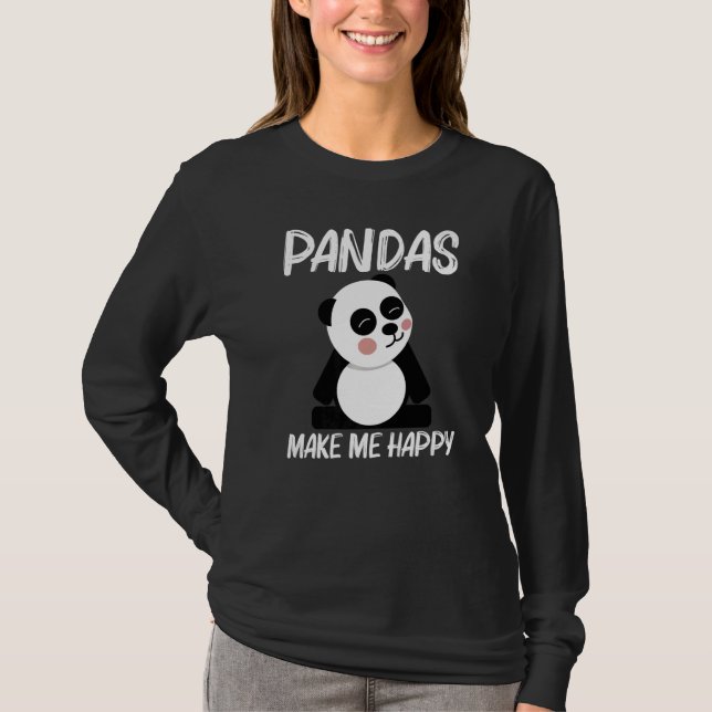 Camiseta Panda For Men Women Black White Bear Cub (Frente)