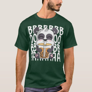 Camiseta panda funny cute Kawaii Anime Panda Drinking Boba 