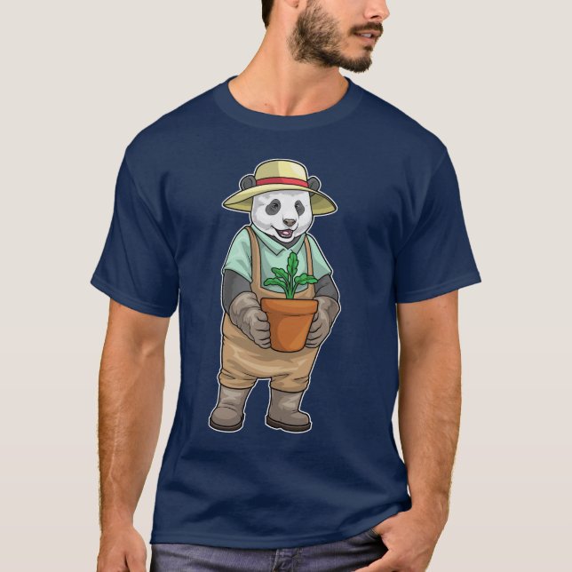 Camiseta Panda Gardener Seedling Garden (Frente)