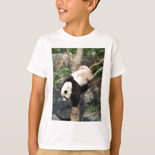 Camiseta Panda gigante que escala para baixo a árvore