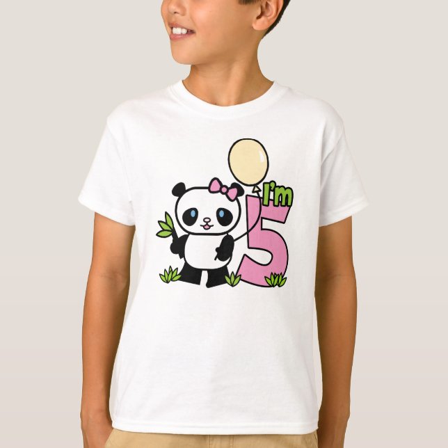 Camiseta Panda Girl 5 Birthday (Frente)