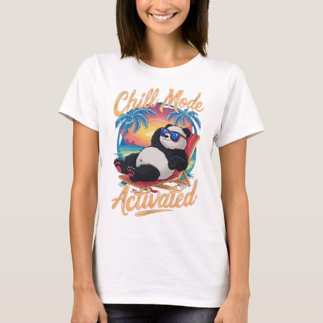 Camiseta Panda giro na praia Verão (Frente)
