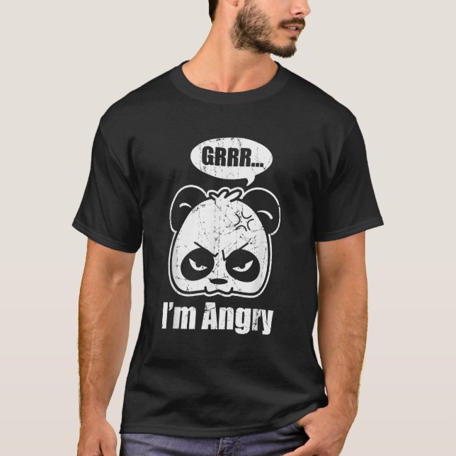 Camiseta Panda Grrr Eu Estou Zangado Panda (Frente)